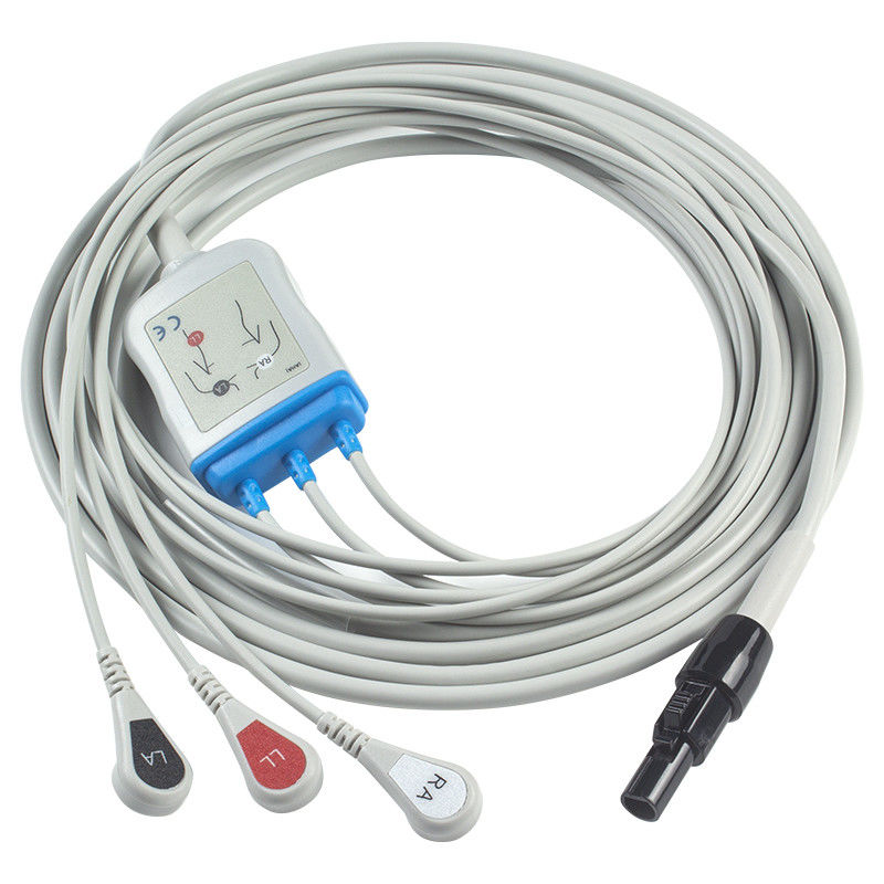 Cáp điện tâm đồ Kontron và dây dẫn 125 128 VSM510 3 đầu nối AHA Snap 7Pin Cáp điện tâm đồ