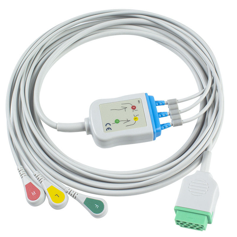 GE Marquette 2021141-002 2001292-001 Cáp ECG và dây dẫn 3 Đầu nối 11 chân cắm chốt IEC Cáp ECG
