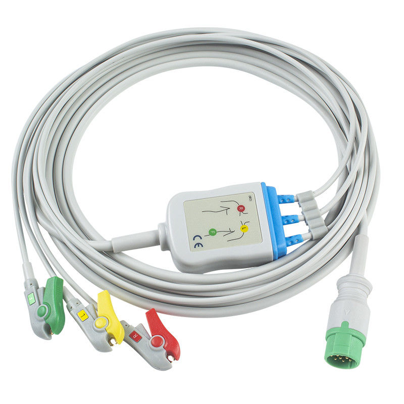 Cáp điện tâm đồ Biolight BLT và dây dẫn 3 đầu cắm IEC Clip 12Pin Cáp điện tâm đồ