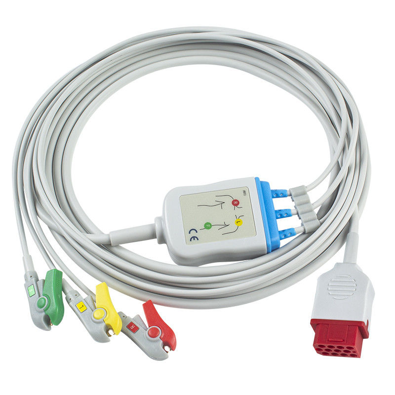 Bionet Cáp điện tâm đồ BM3 BM5 mới và dây dẫn Đầu nối 12 chân Cáp điện tâm đồ 3 Kẹp giữ dây dẫn IEC