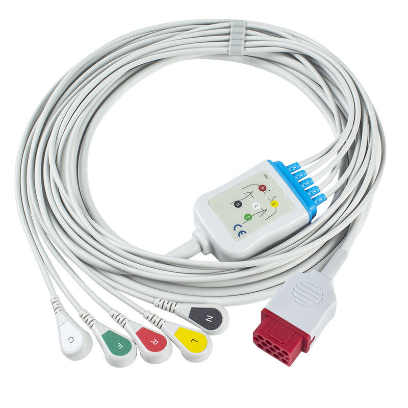 Bionet Mới BM3 BM5 BM7 5 Cáp điện tâm đồ đầu và dây dẫn Chụp cáp điện tâm đồ IEC 12 chân