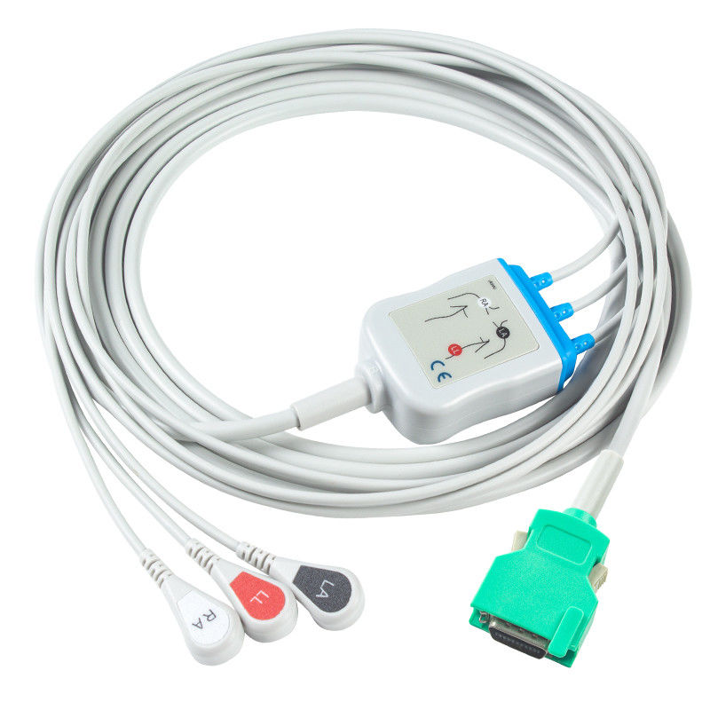 Đối với Nihon Kohden tương thích trực tiếp kết nối cáp ECG và dây dẫn 3Lead AHA Snap