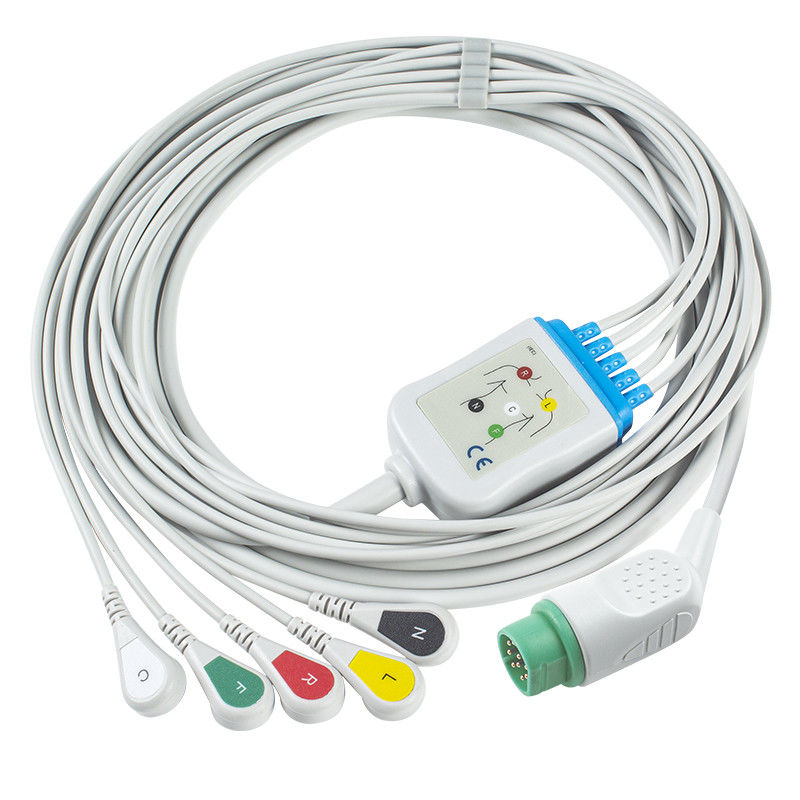 Phù hợp Siemens Drager 5 Lead Iec Snap Ecg Lead Cable / Ecg Lead Wire Set