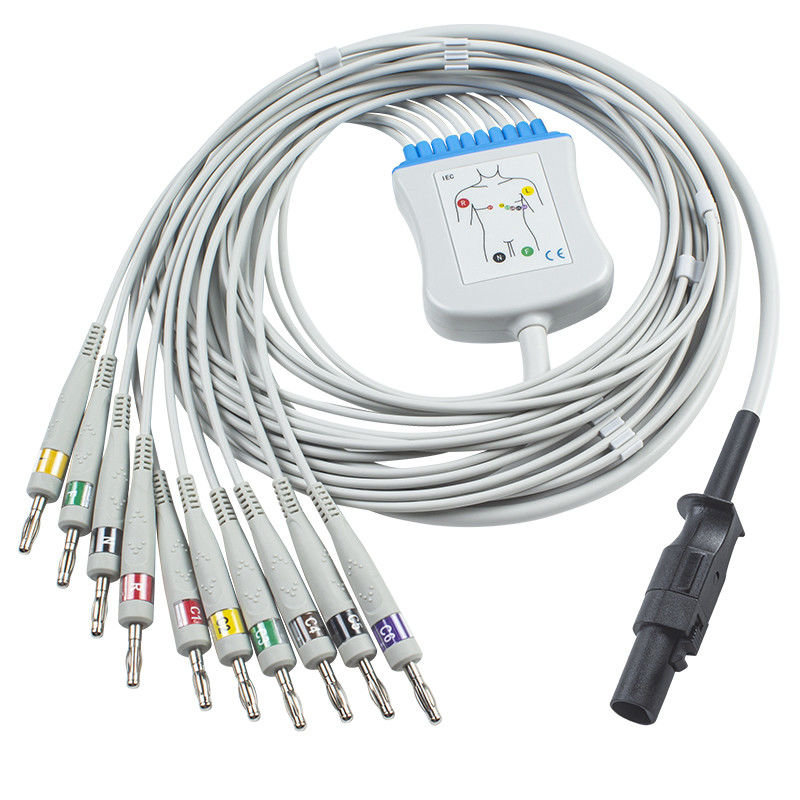Mortara 60-00180-01 60-00181-01 Cáp EKG Q-Stress và dây dẫn 12 chân IEC Banana 4.0