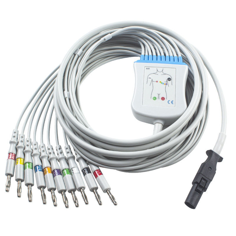 Mortara 60-00180-01 60-00181-01 Cáp EKG Q-Stress và dây dẫn 12 chân IEC Banana 4.0