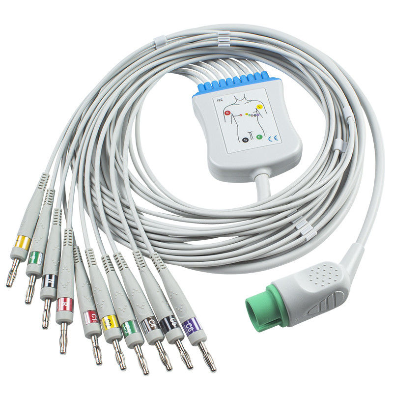 Cáp EKG của Spacelabs cho Spacelabs 90367, 90369, 90496, 91496, Ultraview15 Pin IEC Banana 4.0