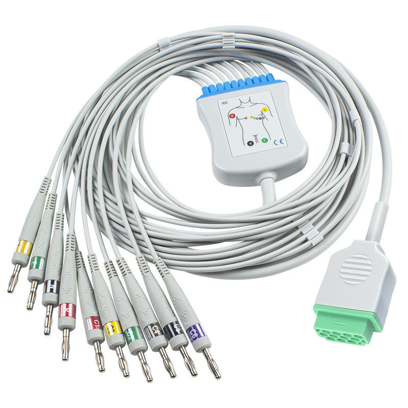 GE Healtcare Marquette 10 chì Cáp EKG cho Cath-Lab Dash Eagle Mac Lab PDM Module NĂNG LƯỢNG MẶT TRỜI IEC Banana 4.0