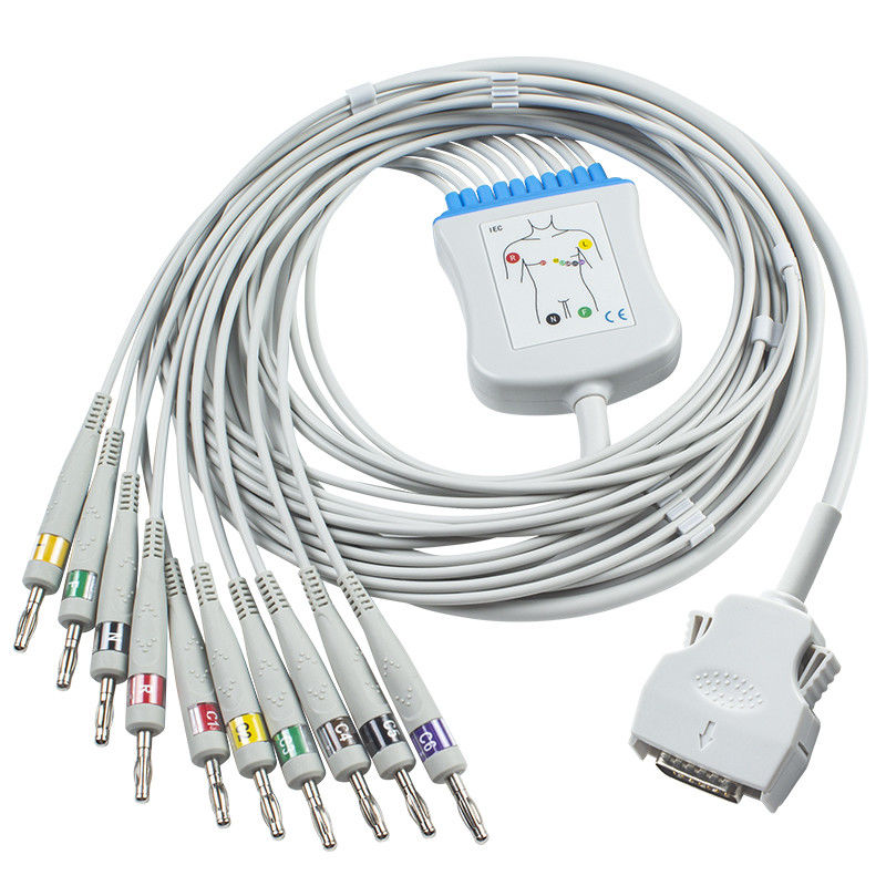 Cáp EKG kết nối trực tiếp Mortara 9293-021-50 Cáp ECG cho ELI 100, ELI 200, ELI 50 Banana 4.0
