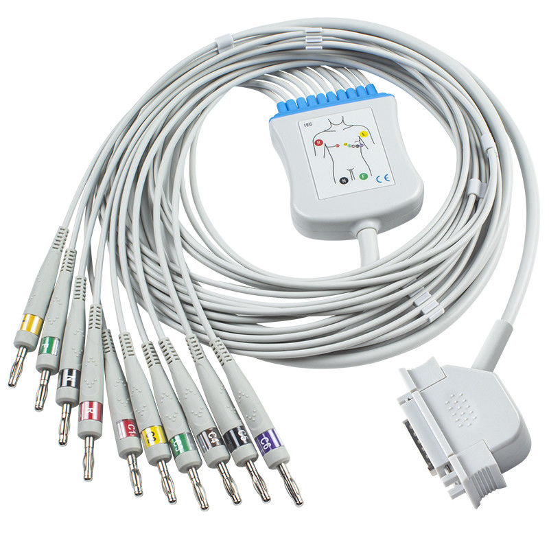 Cáp GE Hellige ECG cho màn hình Cardiosys EK36 EK403 EK4 EK413 EK43 EK512 EK53 Đầu nối EKG IEC Banana 4.0