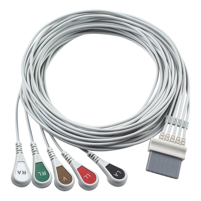 Schiller ECG cáp và dây dẫn 7pin kết nối ECG cáp 5 dẫn IEC snap grabber