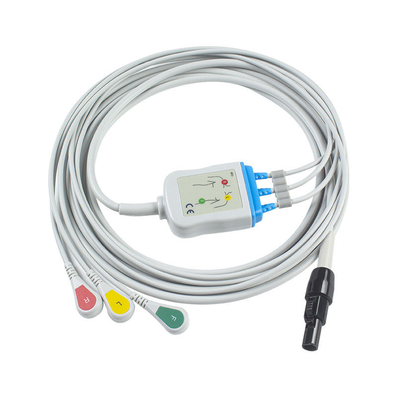 Welch allyn Propaq LT Cáp ECG và dây dẫn Cáp bệnh nhân 3 Cáp ECG dẫn 008-0879-00 IEC Snap