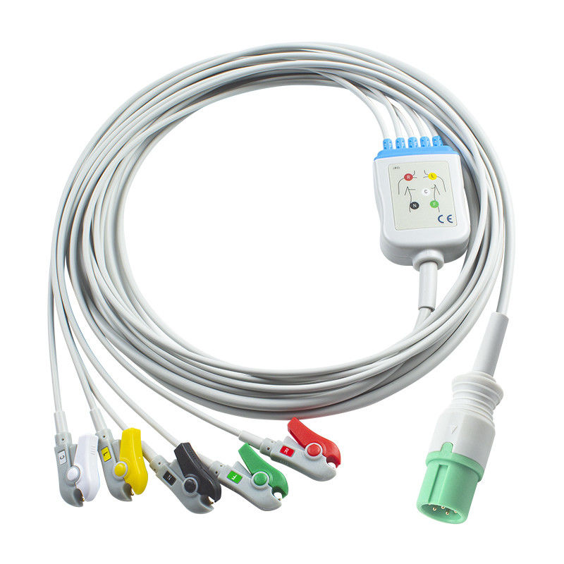 Cáp ECG và dây dẫn của Contec 7pin Connector CMS 7000 8000 5000 Mô hình mới Cáp ECG 5Lead Grabber