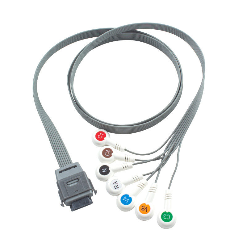 7Led ECG Holter cáp vật liệu TPU IEC Snap tương thích với Edan thiết bị y sinh