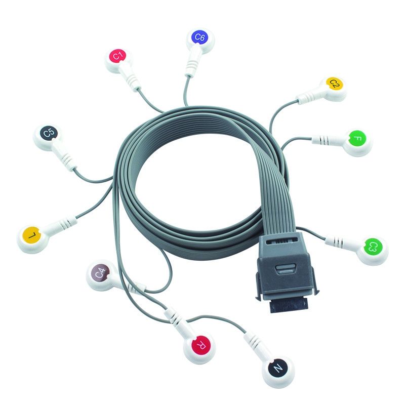 Xám 10 chì ECG Holter cáp tương thích với Edan Biomedical Instrument IEC Snap