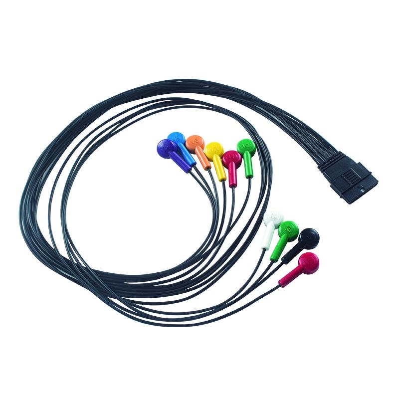 IEC / AHA Mã hóa màu Schiller MS-12 Mực xanh tương thích ECG Cáp bệnh nhân cho FT-1 2.400331