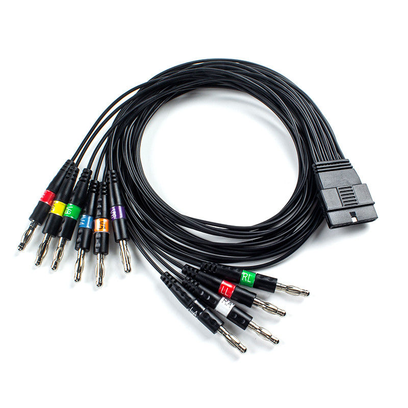 TPU 10 Cáp ECG bệnh nhân Banan End cho Schiller FT-1 2.400331 MS-12 Cáp ECG màu xanh