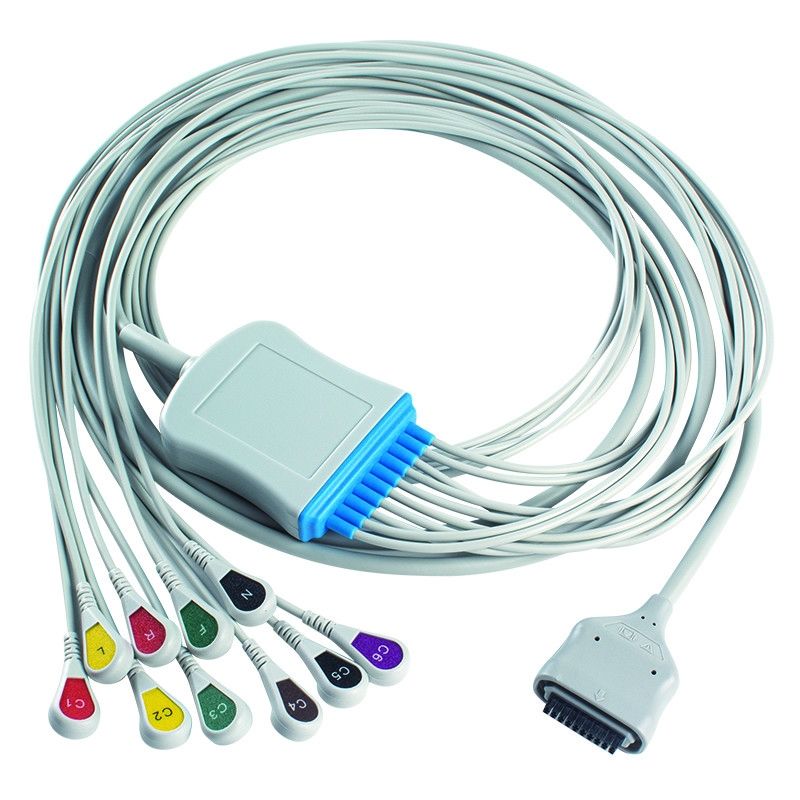 EDAN Dx12 10Lead ECG Holter Cable Snap 2.2M Cáp thân và dây dẫn chiều dài 0.8/1.2M