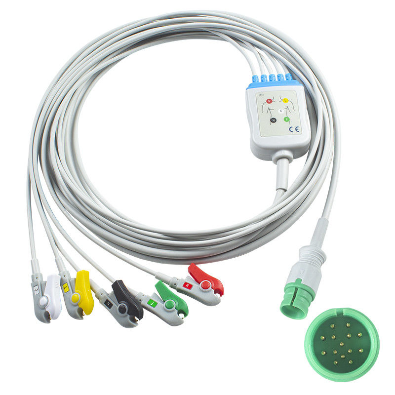 Đối với Promed PM-12 tương thích cáp ECG và leadwires 5 Lead IEC Grabber