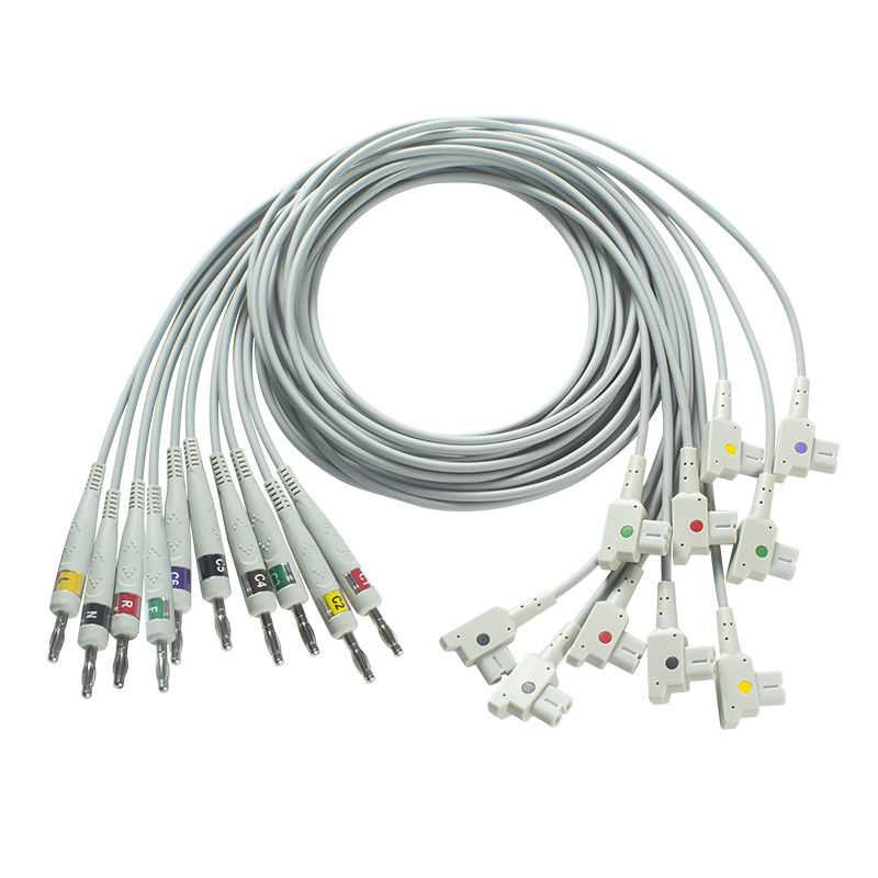 Cáp chẩn đoán EKG tương thích GE 10Lead IEC Banana cho GE AM4, AM5, CASE 12,CASE 15,CASE 16,CENTRA MAC12