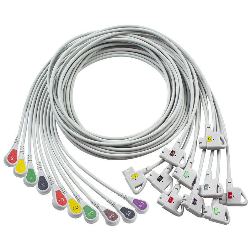 Phù hợp P-Hilips Trim 10Lead ECG Cable IEC Snap cho PageWriter Trim I, PageWriter Trim II