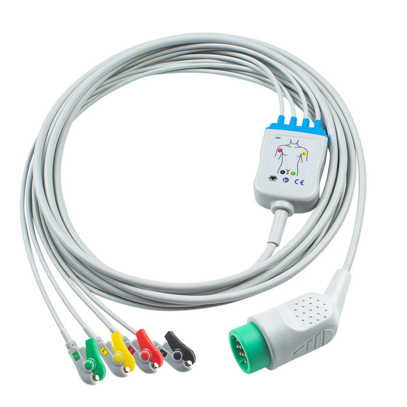 Snap/Pinch Patient End 4Lead ECG Cable cho Medtronic Lifepak 20e AHA/IEC Mã màu