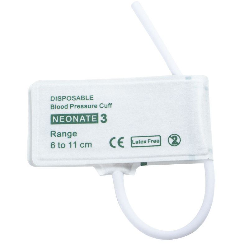 Đường ống duy nhất kích thước 3 6-11cm NIBP Neonatal Disposable Cuff Shelf Life 24 tháng Không có Latex