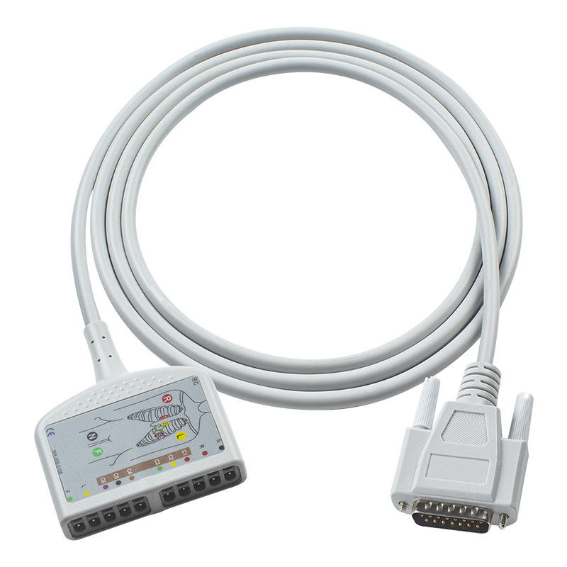 Cáp EKG chẩn đoán EKG tương thích của Nihon Kohden 10Lead cho Cardiofax C, Cardiofax GEM 9020K, Cardiofax M