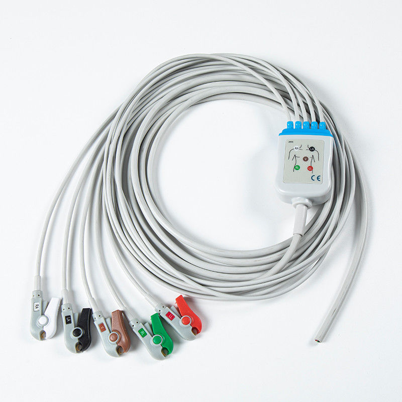 5 Chất cầm AHA Xám Chất thay thế cáp ECG bán kết thúc cho thiết bị bệnh viện