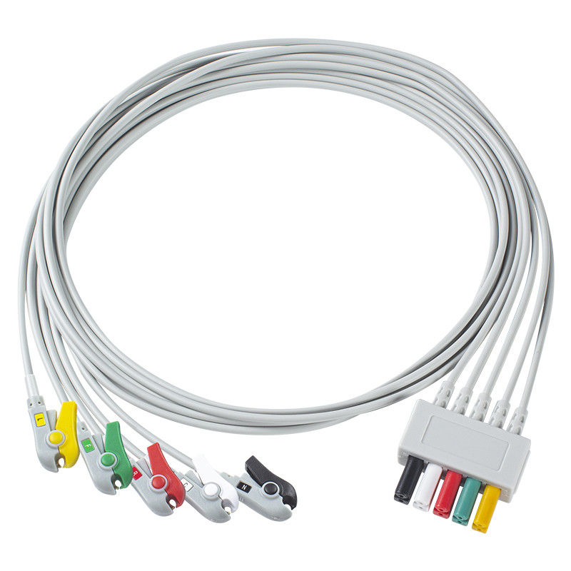 Siemens Cáp bệnh nhân ECG 5 chì Siemens IEC Grabber ECG chì cho người lớn hoặc trẻ em màu xám