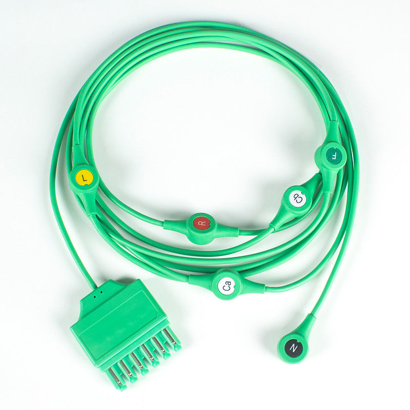 MS14682 Máy kéo cáp ECG ECG Pin đơn Monolead 6 Dây dẫn IEC Snap