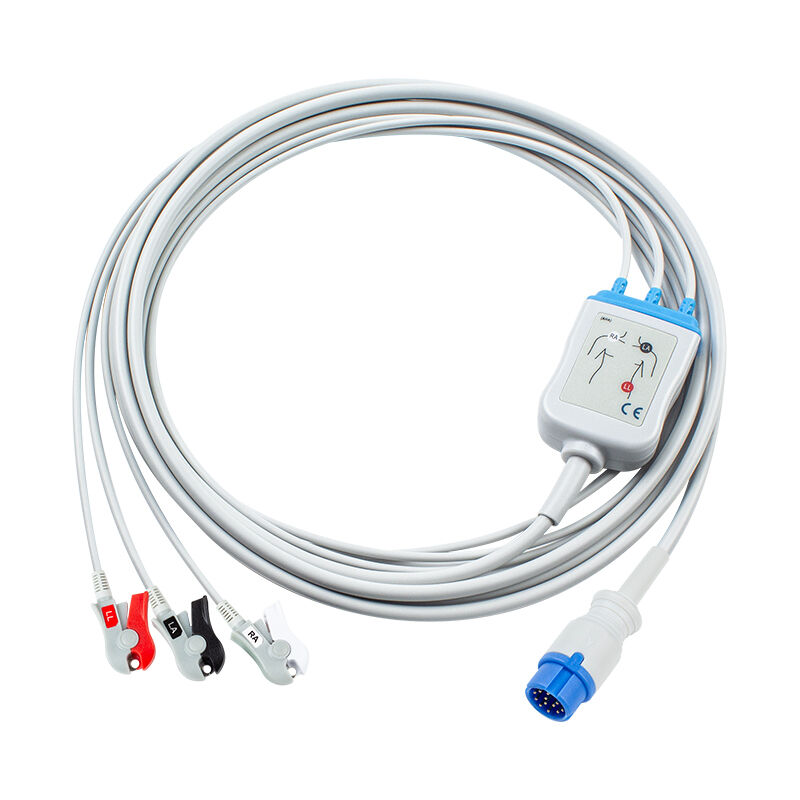Máy khử rung tim Innomed Cardio-Aid CA360-B 12Pin ECG EKG Cáp và dây dẫn 3 dây dẫn