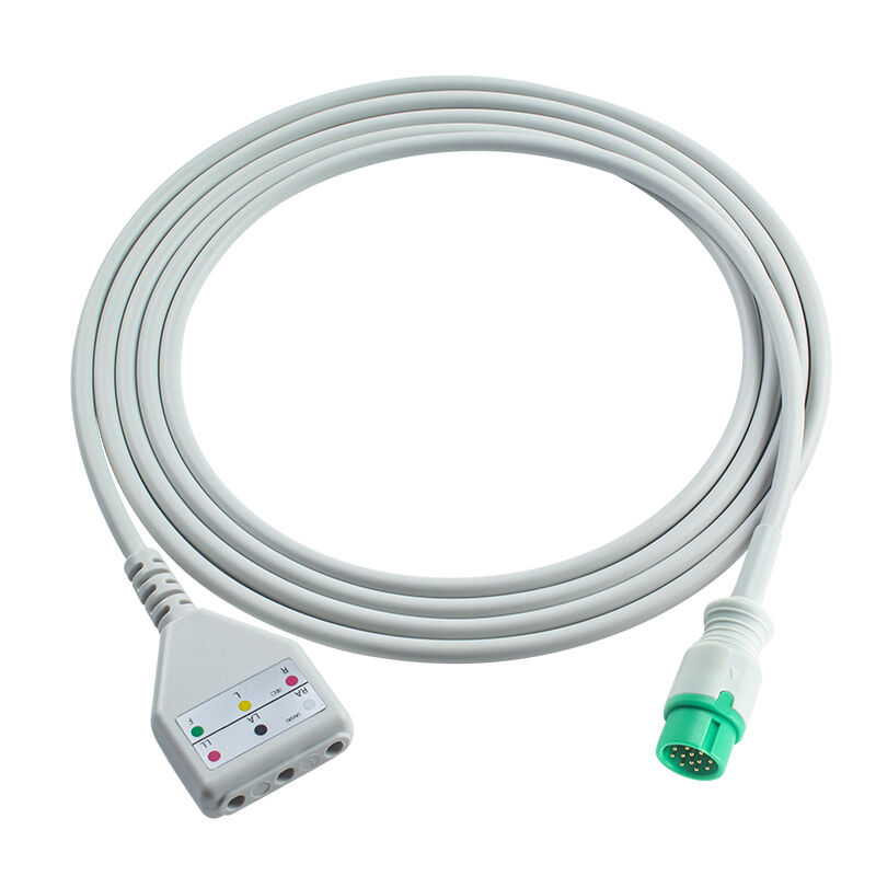 Biolight 12Pin 3 5Lead ECG Trunk Adapter Cable O-ximax Tech AnyView A2 A6 A4 A8 Q7 Q5 Cable mở rộng ECG Din Style