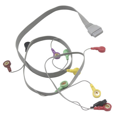 Edan SE-2003 SE-2012 Cáp Holter ECG Cáp bệnh nhân 10 Dây dẫn điện cực chụp nhanh theo tiêu chuẩn IEC
