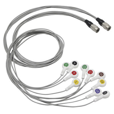 TPU ECG Holter Cable Thượng Hải Quntian và dây dẫn 10 dây dẫn IEC Snap