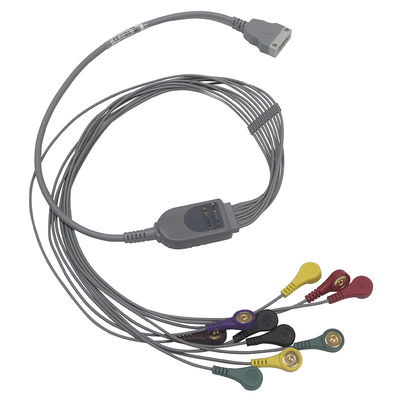 BENEWARE Cáp dẫn điện cực Holter thẳng Cáp máy ECG 3ft IEC Snap