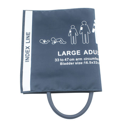 Vòng bít NIBP dành cho người lớn Vòng bít dài Ống đơn lớn NIBP Vòng bít 33-47 cm Vòng bít nylon Vòng bít huyết áp cổ tay có thể tái sử dụng