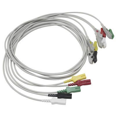 Dây dẫn điện tâm đồ LL 5 Dây dẫn Snap Grabber Loại Pin kép AAMI 6PIN Bionet Datex Siemens GE-Hellige Kontron