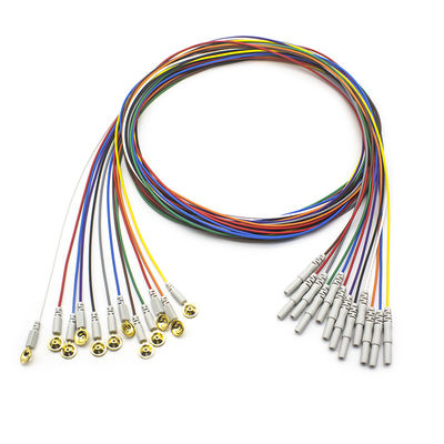 Điện cực EEG Din 1.5 Bọc bằng vàng Đường dây dẫn EEG màu sắc Điện cực EEG 1.5M 10pcs mỗi bộ