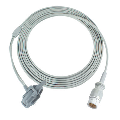 Máy thăm dò SpO2 tương thích với trẻ sơ sinh màu xám cho Medetec England SPO2 Sensor 12Pin 3.0M