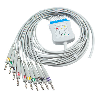 Cáp EKG bán hoàn thành 10Lead với cuối chuối tương thích với tất cả các phụ kiện y tế