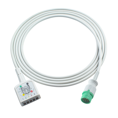 AAMI 3 dẫn ECG Cáp thân 130cm 12Pin VS loại